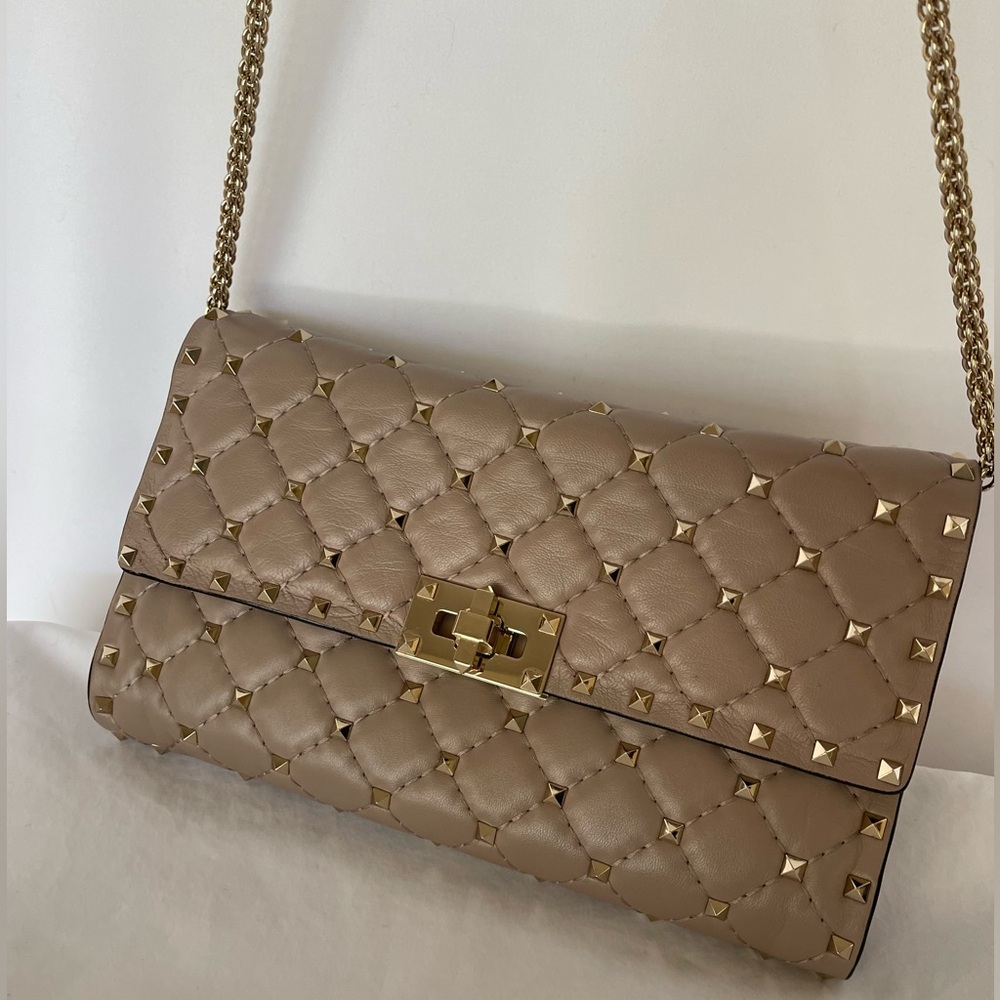 VALENTINO ROCKSTUD SPIKE NAPPA LEATHER CROSSBODY CLUTCH BAG - Picture 6 of 15